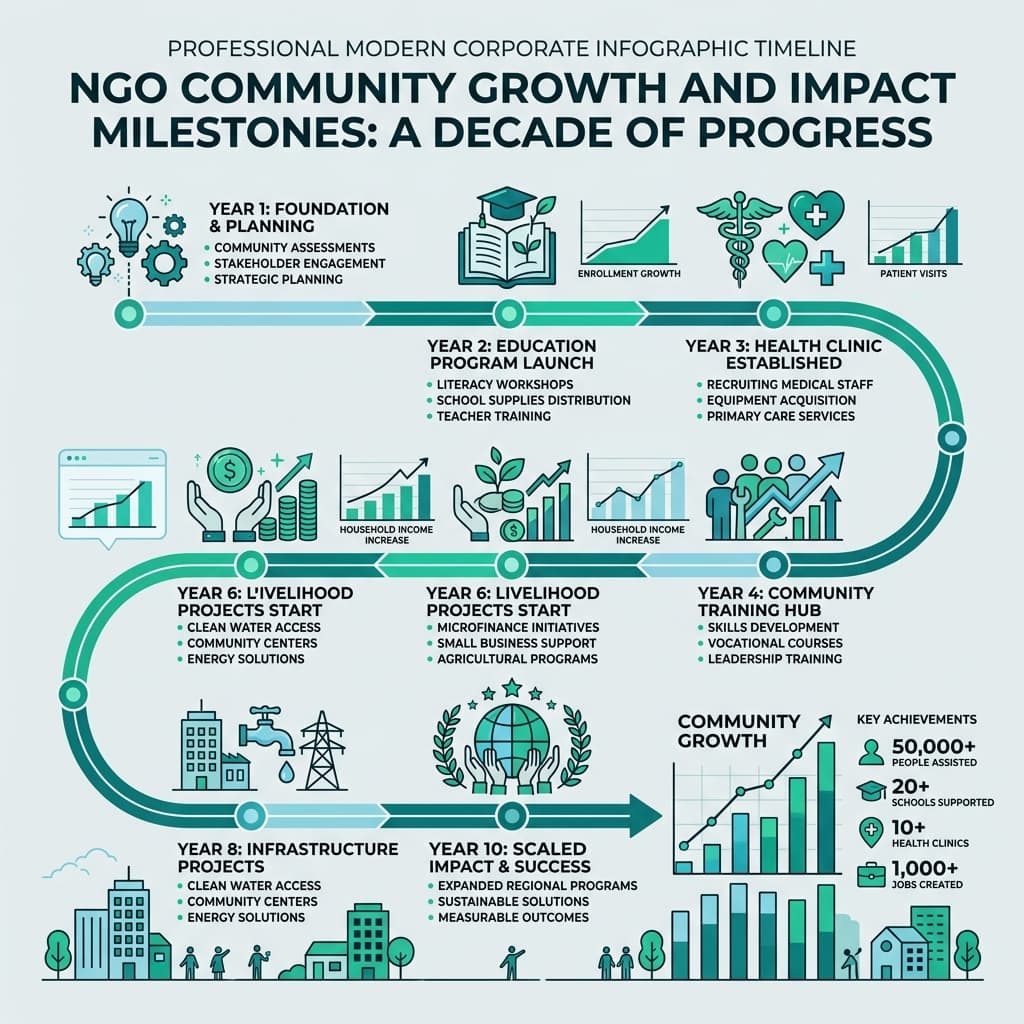 NGO timeline milestone diagram
